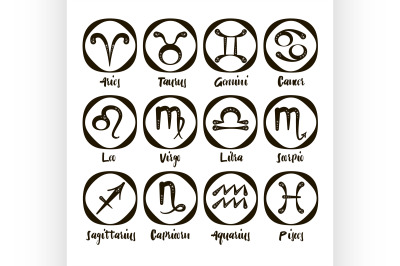 Zodiac icon set vector sign