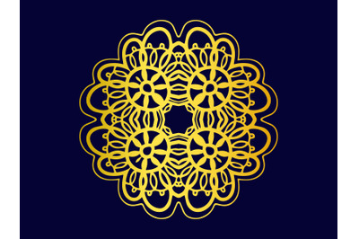 Ornament Abstract Gold Navy Background