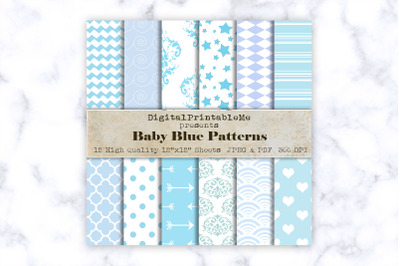 Light Blue Digital Paper, pastel, aqua, baby blue, Pattern, Digital Pa