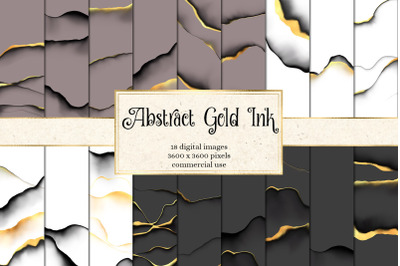 Abstract Gold Ink Backgrounds