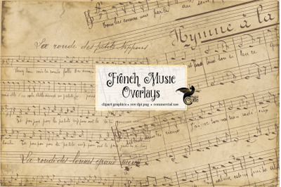 Vintage French Music Overlays