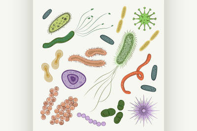 Bacteria&2C; virus&2C; germs icon set