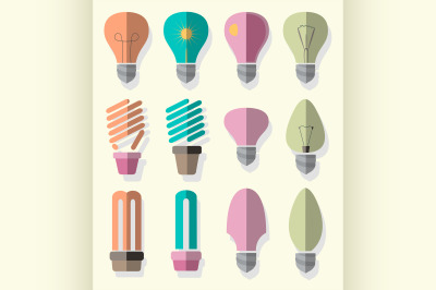 Bulb logo icons set