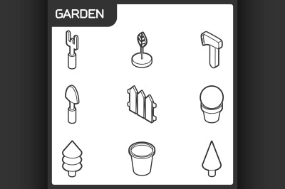 Garden isometric icons