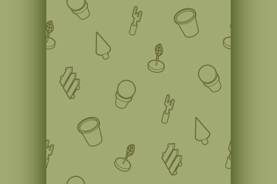 Garden outline isometric pattern