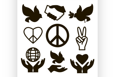 Peace icons set