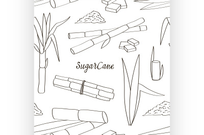 Sugar cane icons pattern