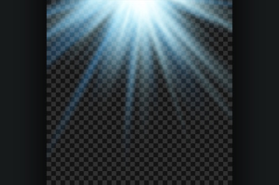 Vector sun light lens blue flare template