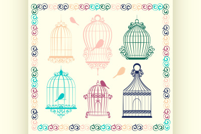 Vintage bird cages