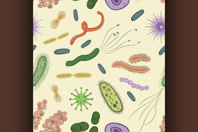 Bacteria&2C; virus&2C; germs icon pattern