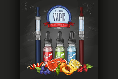 Vector color sketch vaporizer cigarette