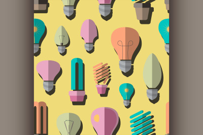 Bulb logo icons set pattern