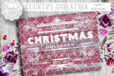 Vintage Country Christmas Cutting Design