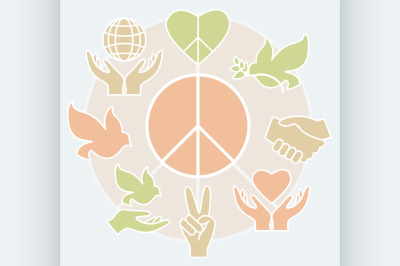 Peace icons set