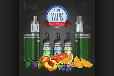 Vector color sketch vaporizer cigarette