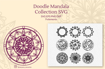 Doodle Mandala Collection SVG, Zentangle SVG cut files
