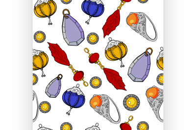 Color jewelry Vector pattern of hand drawing