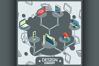 Design color isometric concept icons