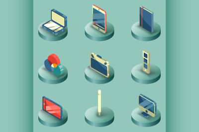 Design color isometric icons