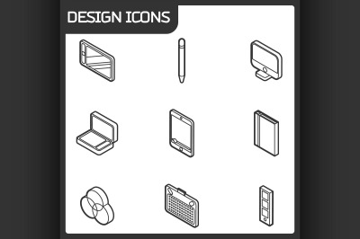 Design outline isometric icons