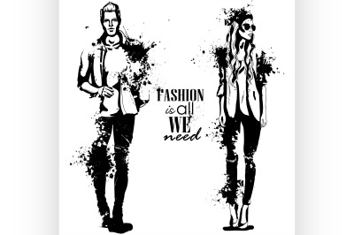 Vector woman and man fashion