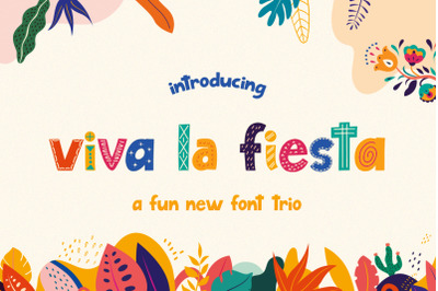 Viva La Fiesta Font Trio (Party Fonts, Celebration Fonts, Coloful)