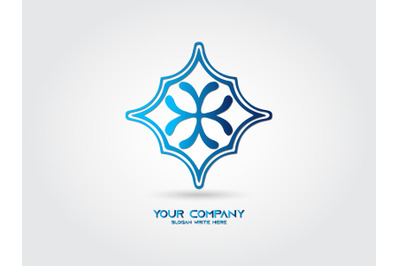 Logo Abstract Blue Gradient Design