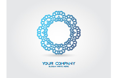 Logo Abstract Round Gradient Blue