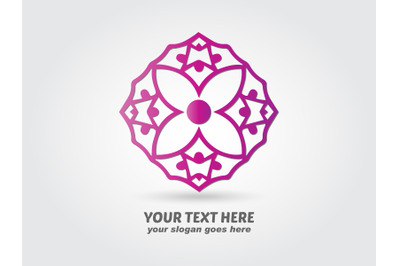Logo Abstract Gradient Purple Flower Design
