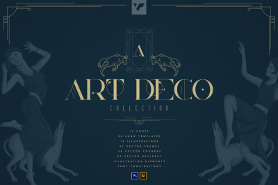 Art Deco Collection - Fonts&2C; Vectors