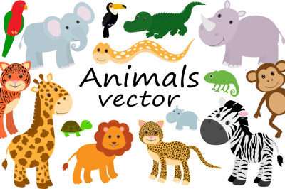 Set Cute Animals vector illustration