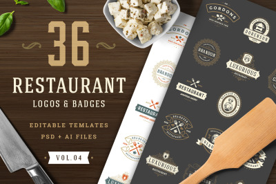 36 Restaurant Logos and Badges