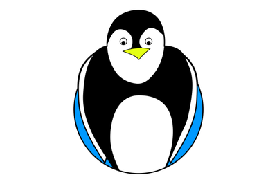 Penguin sticker icon flat