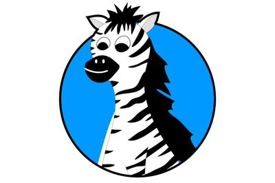 Zebra sticker icons flat avatar