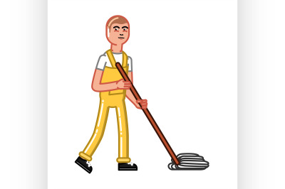 Cleaning service man