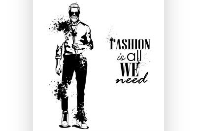 Vector woman and man fashion