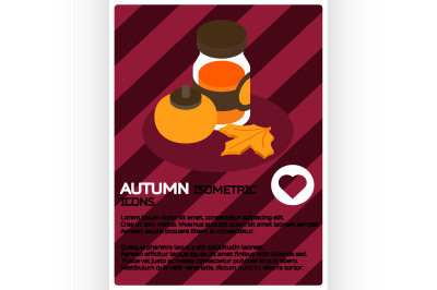 Autumn color isometric poster