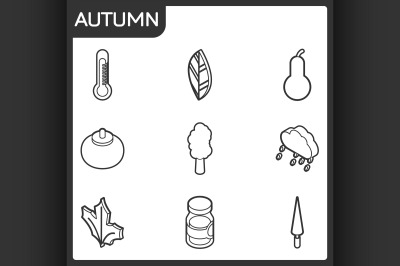 Autumn isometric icons