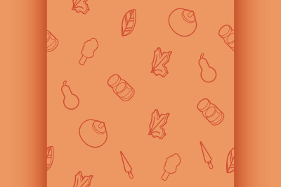 Autumn outline isometric pattern