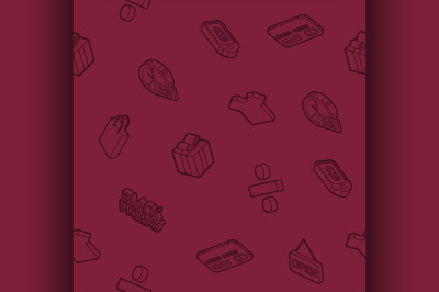 Black friday outline isometric pattern