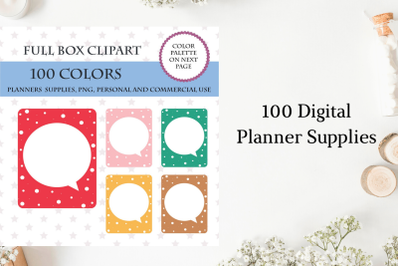 100 Full Box Weekly Checklist&2C; Small Dots Full Box Planner Stickers