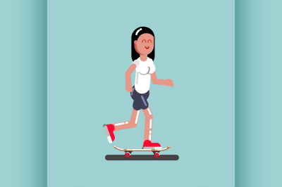 Girl skater skating