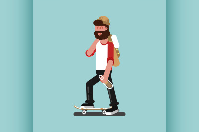 Skater with alcohol skating