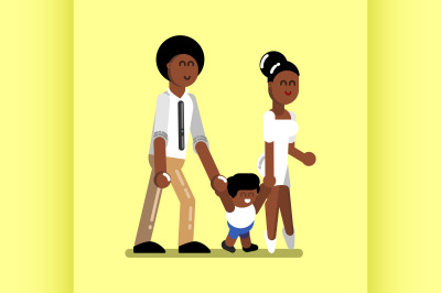 Young afro american family