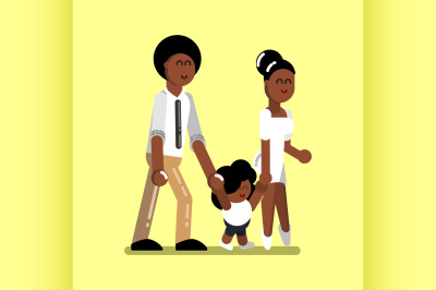 Young afro american family