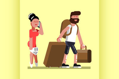 Young couple at airport