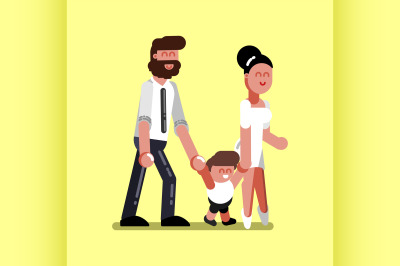 Young family with boy