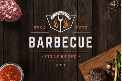 Barbecue Grill Logo Template