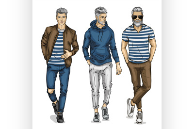 Vector young man models