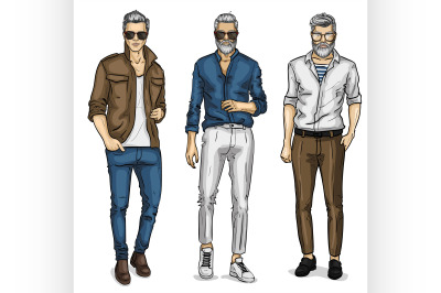 Vector young man models